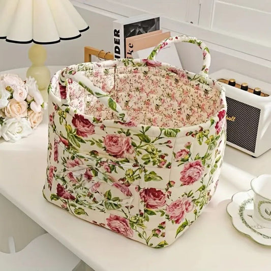 FloralNest™ - Aufbewahrungskorb Stoff - Floral Stil - Dekorative Organisation