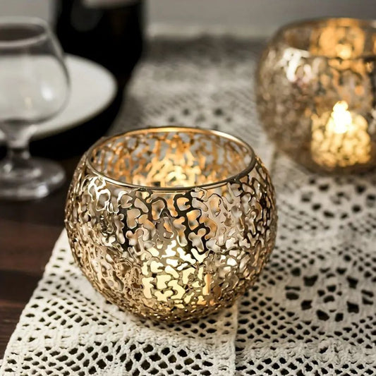 LumiSphere™ - Teelichthalter Metall - Geometrischer Stil - Atmosphärisches Licht