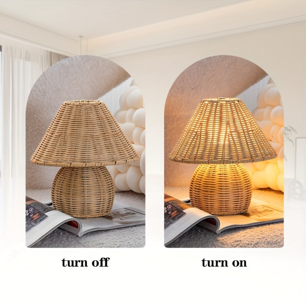 RattanGlow™ - Tischlampe Rattan - Boho Stil - Warmes Ambiente