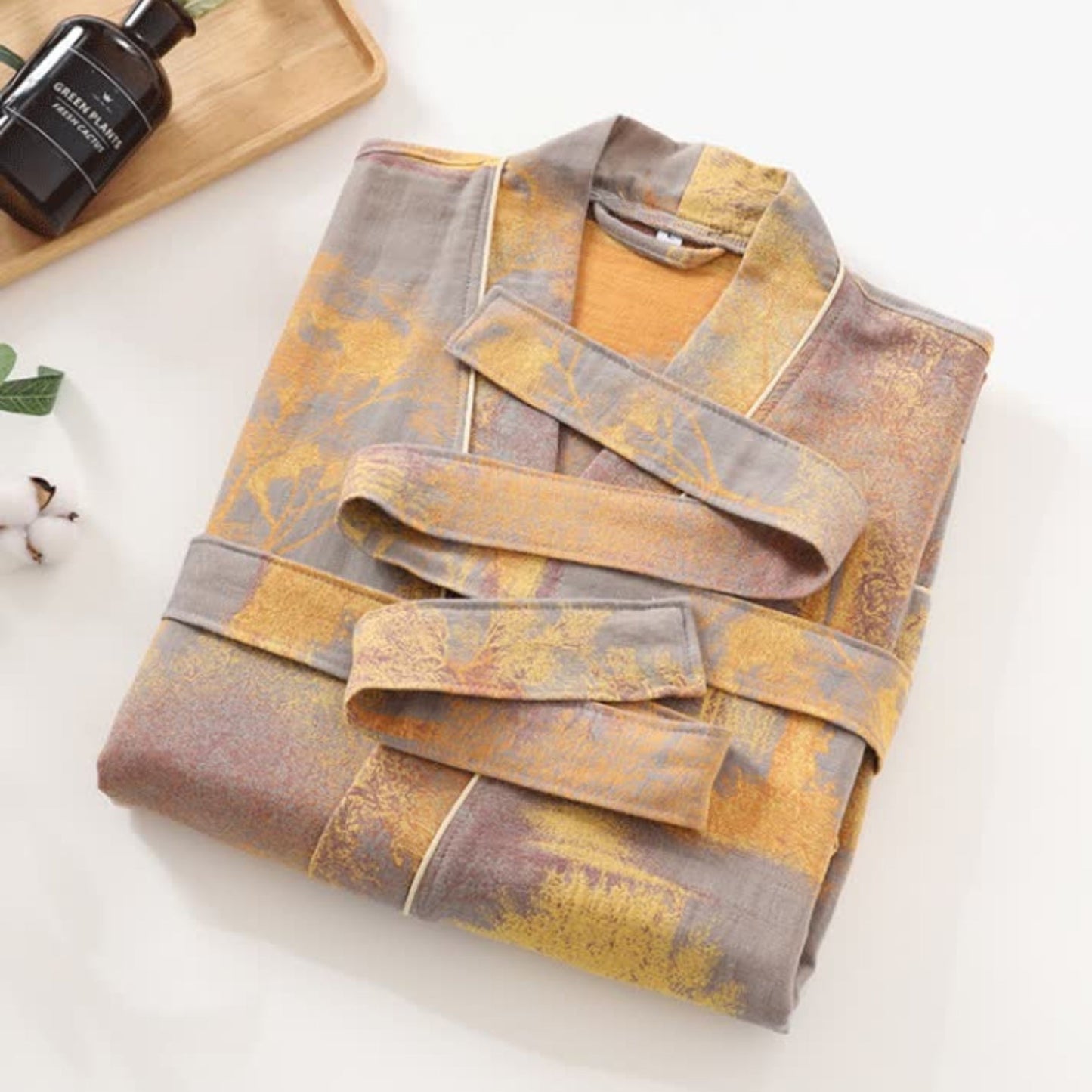 Bamboo Bademantel - 100% Baumwolle, Weich und Atmungsaktiv, Unisex 2
