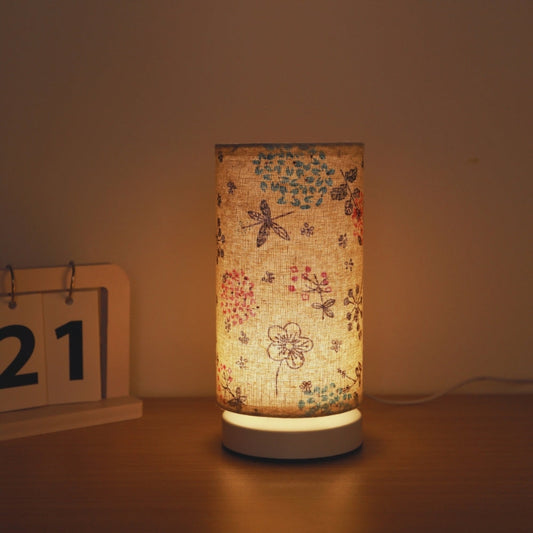 Bota Tischlampe - Stoff mit Blumenmuster, Vintage-Charme für Nachttisch oder Schreibtisch 1