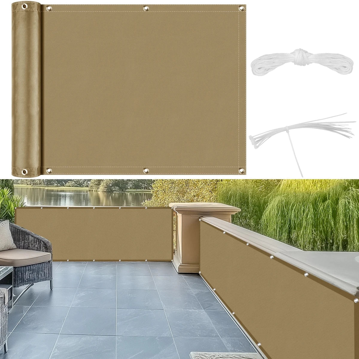 Breeze Sichtschutzzaun - Polyestergewebe, Vielseitig Für Balkon Und Terrasse 9