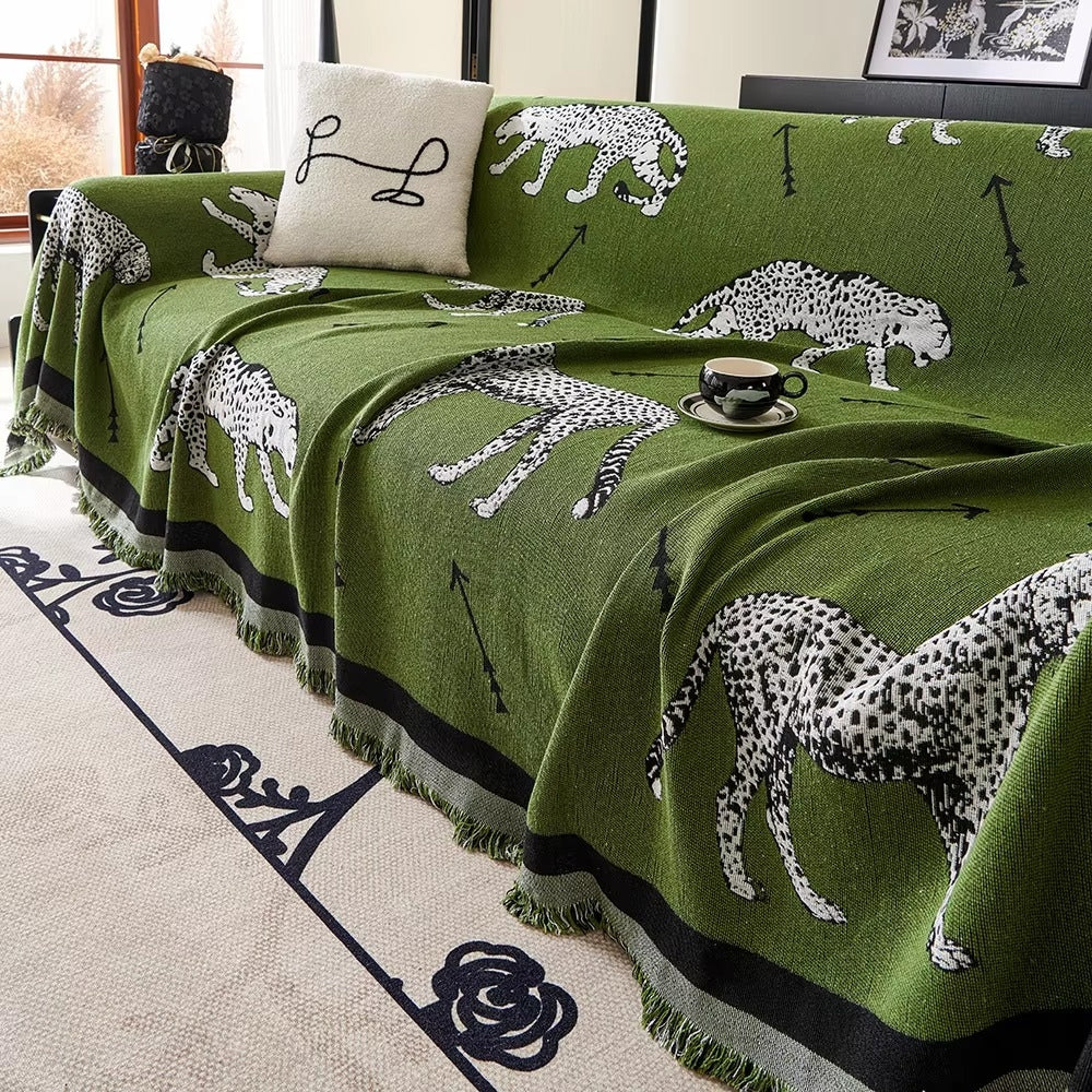 Chantex Sofaüberwurf - Mikrofaser, Reversibel mit Panda-Leopardenmuster 6