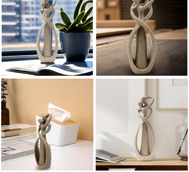 LoveEmbrace™ - Abstrakte Skulptur - Modernes Kunstdesign - Symbol der Liebe