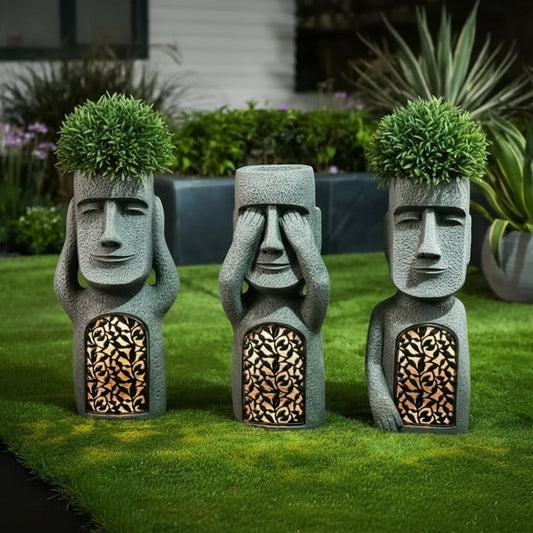 Magi Trio Gartenstatuen - Wetterfestes Kunstharz, Solarbeleuchtung 1