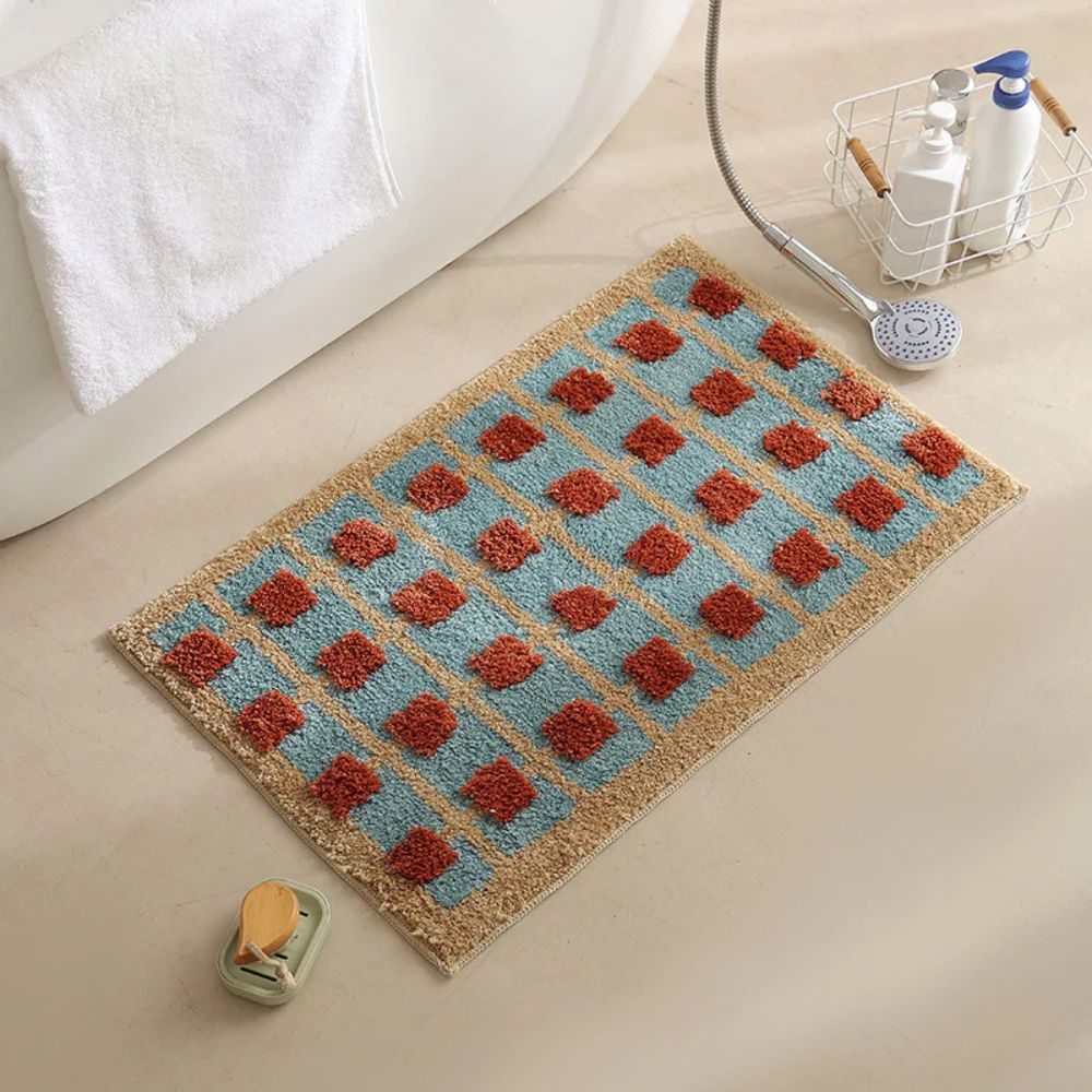 Maro Retro Badematte - Weicher Stoff, Rutschfest, 80x50 cm 8
