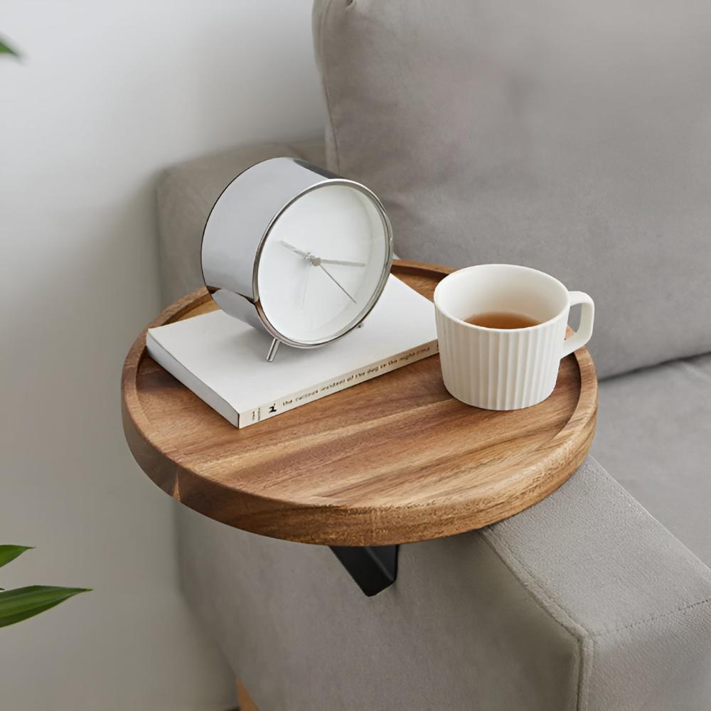 Walnuss Armlehne Sofa Tablett - Robustes Design, Anpassbar für Getränke und Snacks 8
