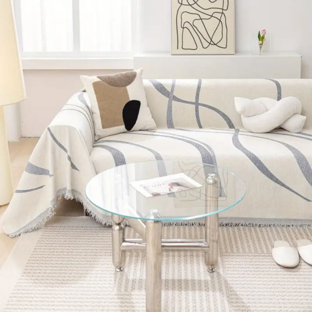 Wellen Sofa Bezug - Rutschfestes Mikrofaser-Jacquard, Haustierfreundlich 9
