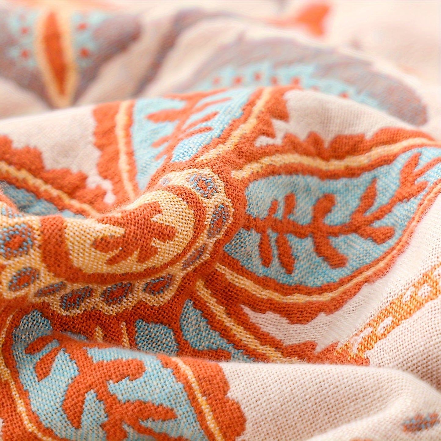 FloralBlanket™ - Baumwoll Decke - Boho Stil - Geblümtes Jacquard Design
