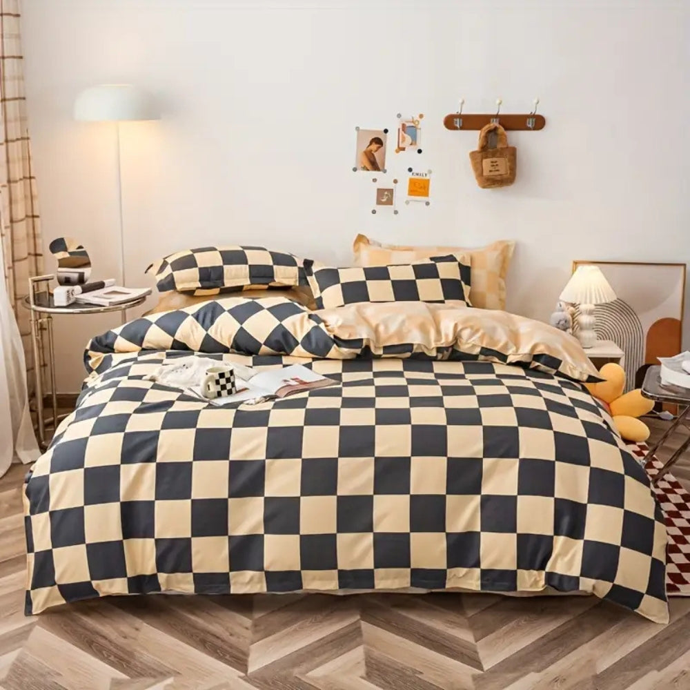CheckModern™ - Bettwäsche Set Kariert - Zeitloses Design - Modernes Schlafzimmer Set