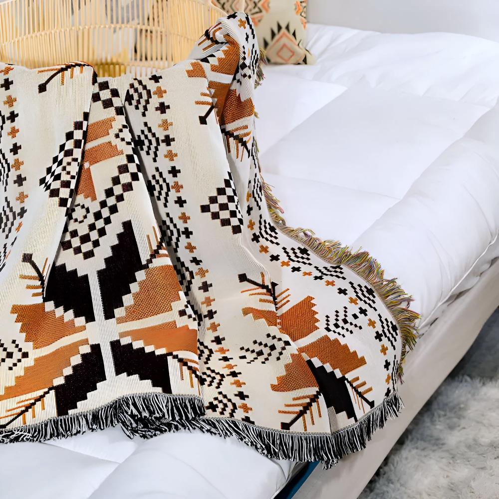 MoroccoLounge™ – Boho Picknickdecke Marokkanisches Muster Outdoor – Boho Picknick Decke