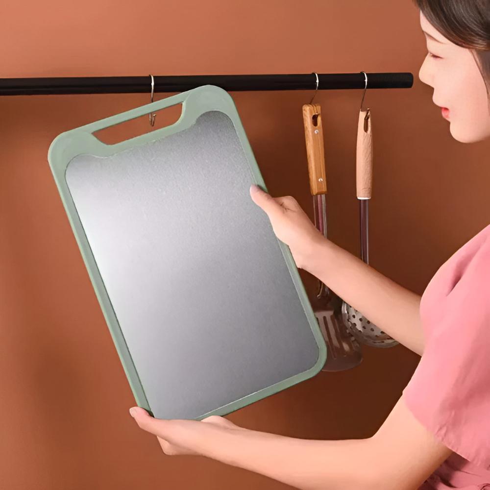 DualPrep™ - Schneidebrett Edelstahl - Doppelseitiges Design - Hygienisches Küchenbrett