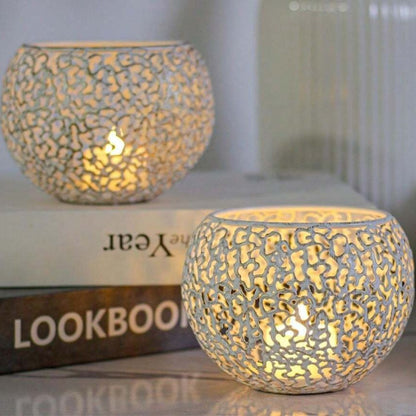 LumiSphere™ - Teelichthalter Metall - Geometrischer Stil - Atmosphärisches Licht