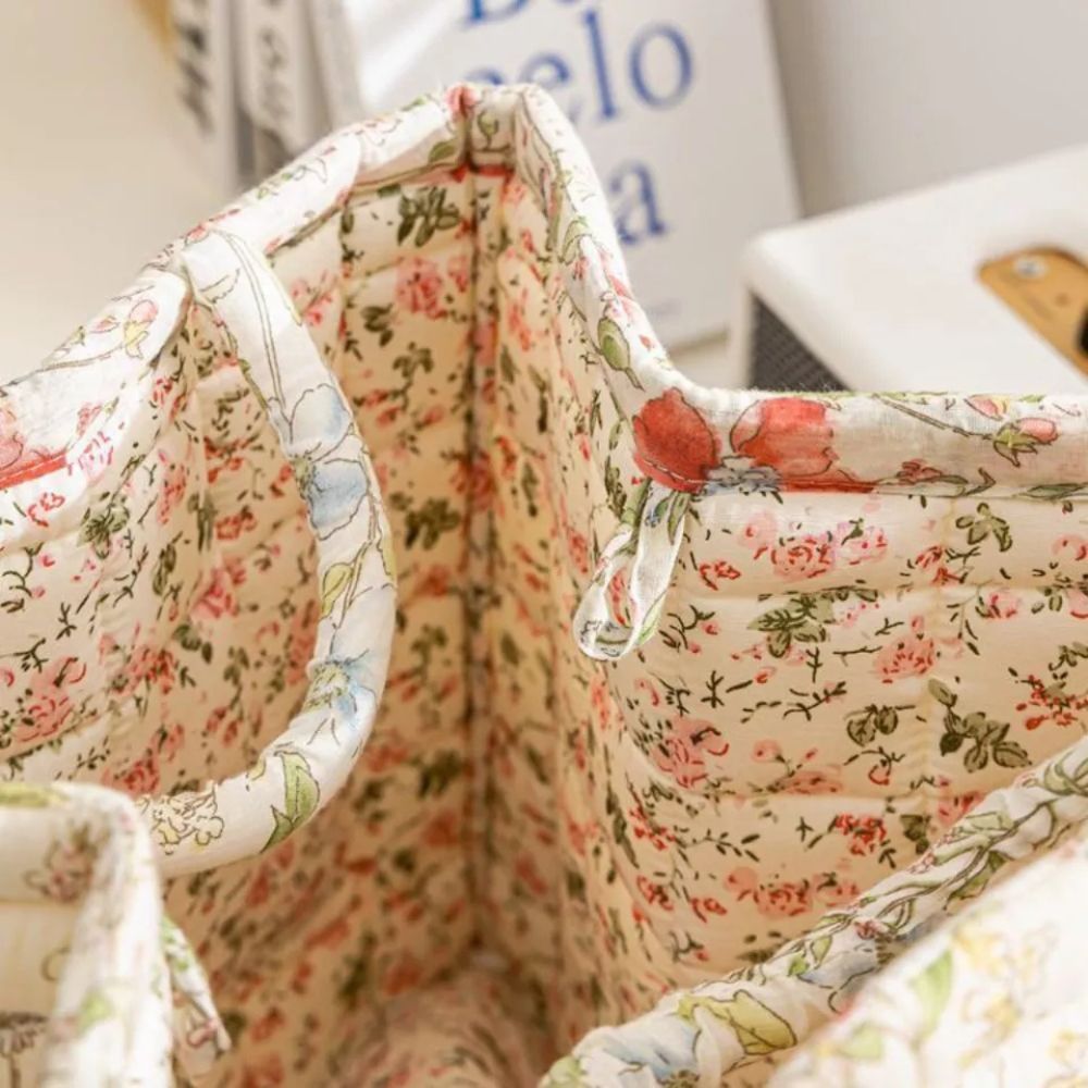 FloralNest™ - Aufbewahrungskorb Stoff - Floral Stil - Dekorative Organisation