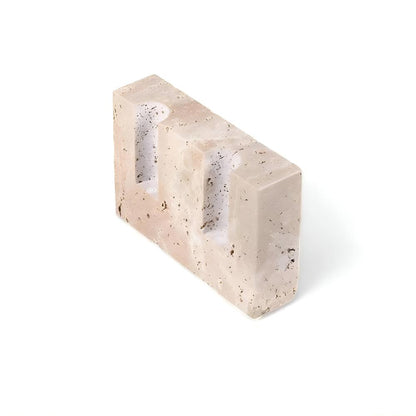 StoneGlow™ - Travertin Kerzenhalter - Minimalistischer Stil - Für 2 Stabkerzen