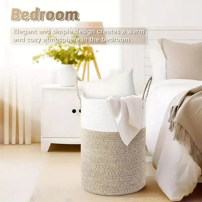 CozyNest™ - Baumwoll Aufbewahrungskorb - Modern Stil - Faltbarer Wäschekorb