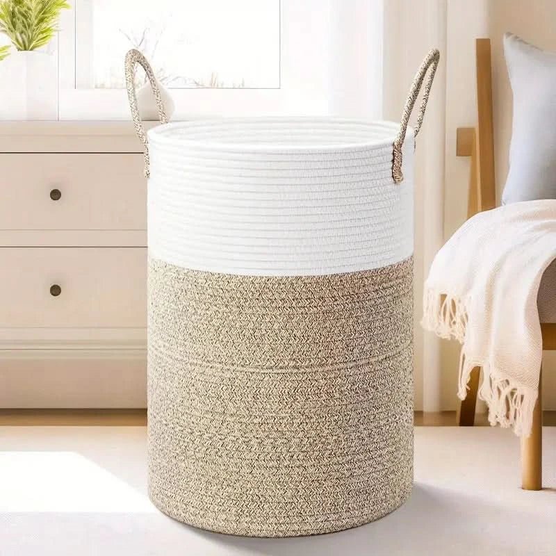 CozyNest™ - Baumwoll Aufbewahrungskorb - Modern Stil - Faltbarer Wäschekorb