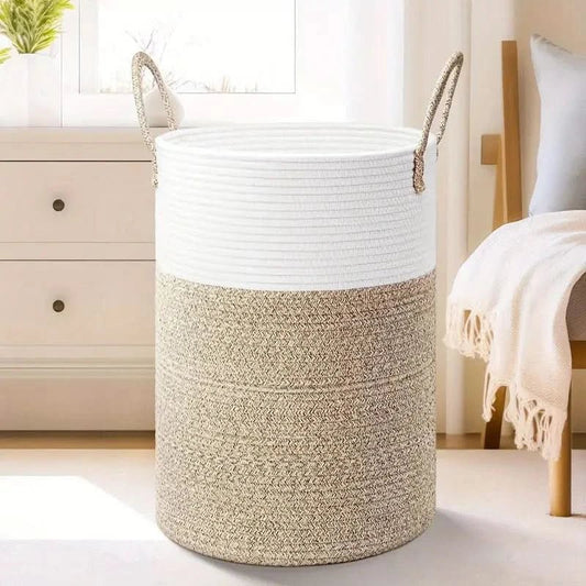 CozyNest™ - Baumwoll Aufbewahrungskorb - Modern Stil - Faltbarer Wäschekorb