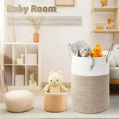 CozyNest™ - Baumwoll Aufbewahrungskorb - Modern Stil - Faltbarer Wäschekorb