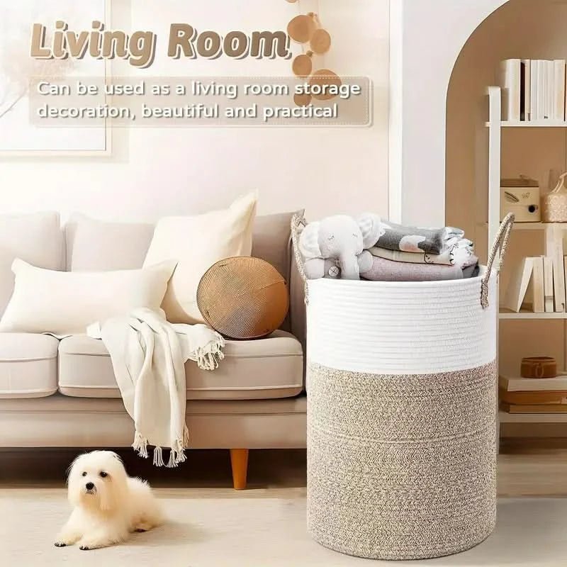 CozyNest™ - Baumwoll Aufbewahrungskorb - Modern Stil - Faltbarer Wäschekorb