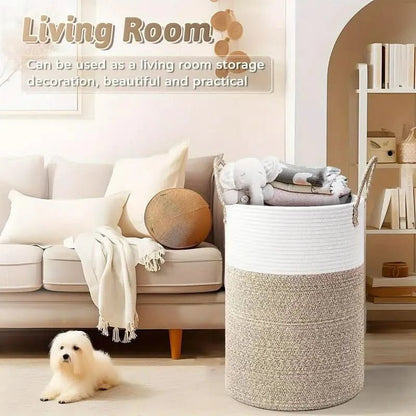 CozyNest™ - Baumwoll Aufbewahrungskorb - Modern Stil - Faltbarer Wäschekorb