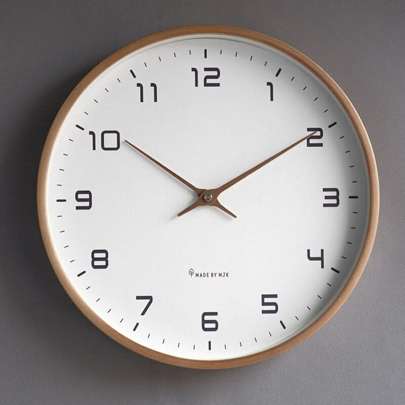 NordicTime™ - Holz Wanduhr Minimalistisch - Modern Stil - Skandinavische Wohnzimmer Uhr