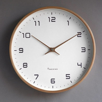NordicTime™ - Holz Wanduhr Minimalistisch - Modern Stil - Skandinavische Wohnzimmer Uhr