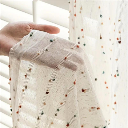 RainbowVeil™ - Tüllvorhang Halbtransparent - Bestickter Stil - Leichter Fenstervorhang