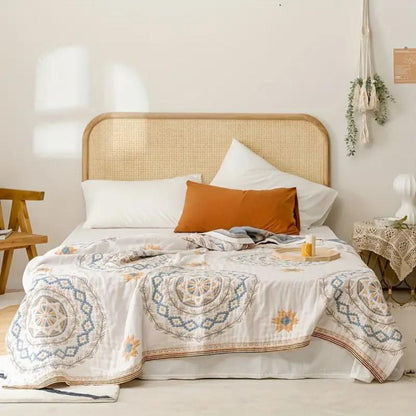 MandalaBlanket™ - Baumwoll Decke - Boho Stil - Mandala Muster Design