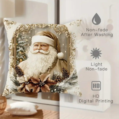 VelvetFestive™ - Weihnachts Kissenbezug Samt - Vintage Stil - Festliche Dekoration