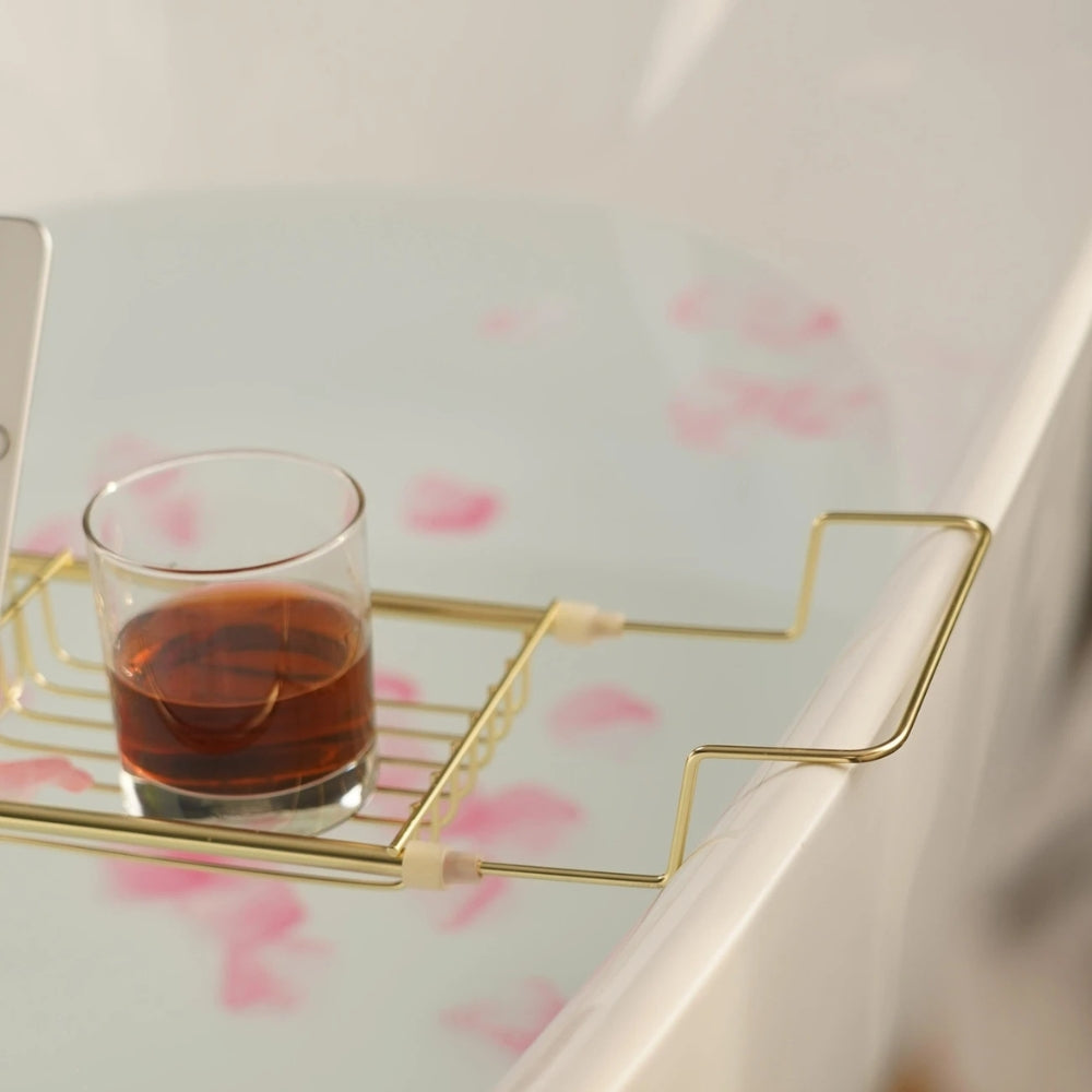 BathSpan™ - Edelstahl Badewannenablage - Verstellbares Design - Badewannen Tablett