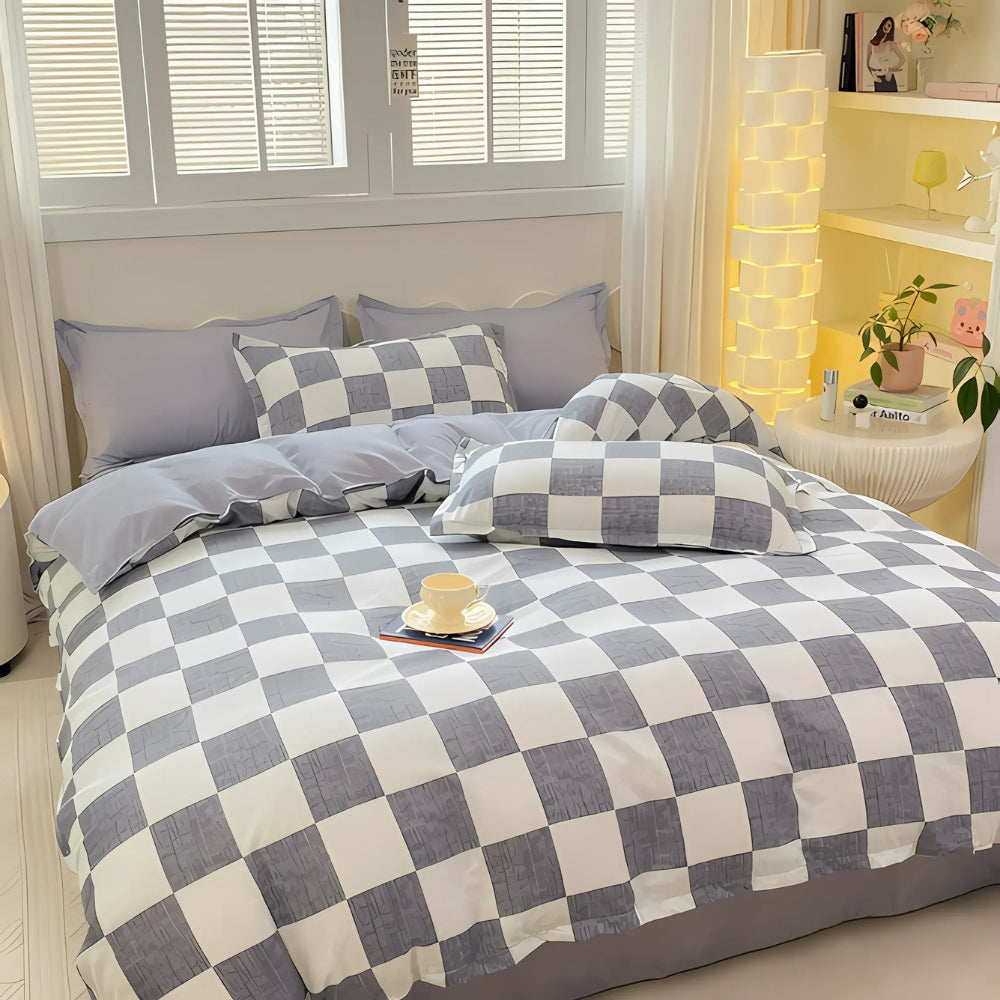 CheckModern™ - Bettwäsche Set Kariert - Zeitloses Design - Modernes Schlafzimmer Set