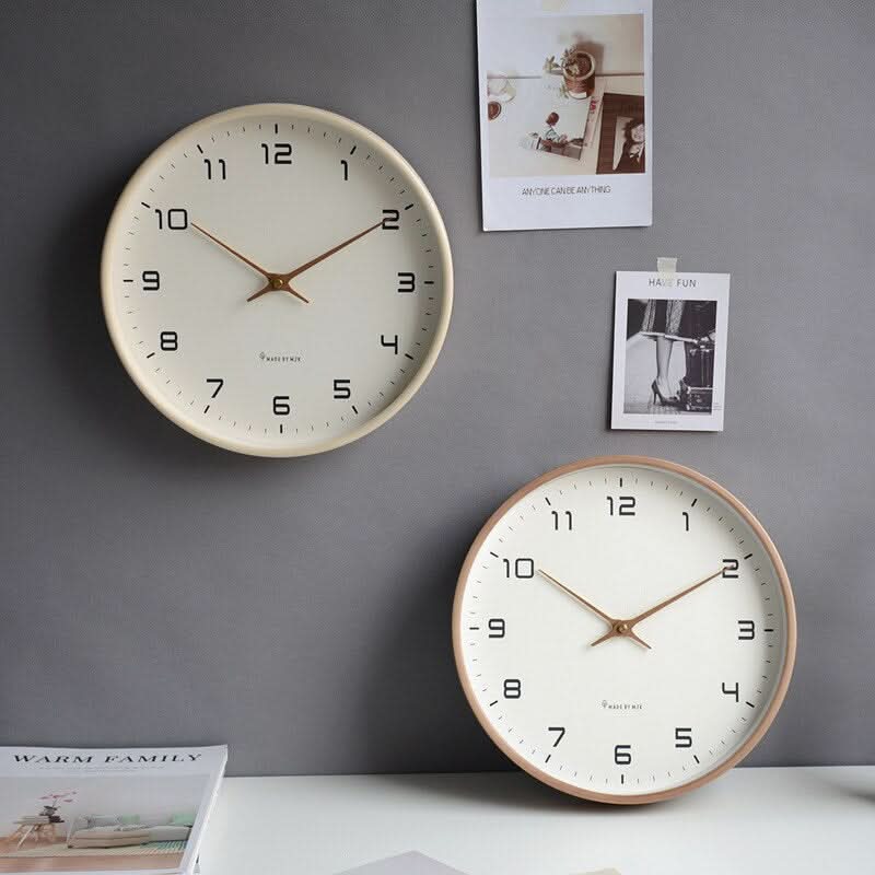 NordicTime™ - Holz Wanduhr Minimalistisch - Modern Stil - Skandinavische Wohnzimmer Uhr