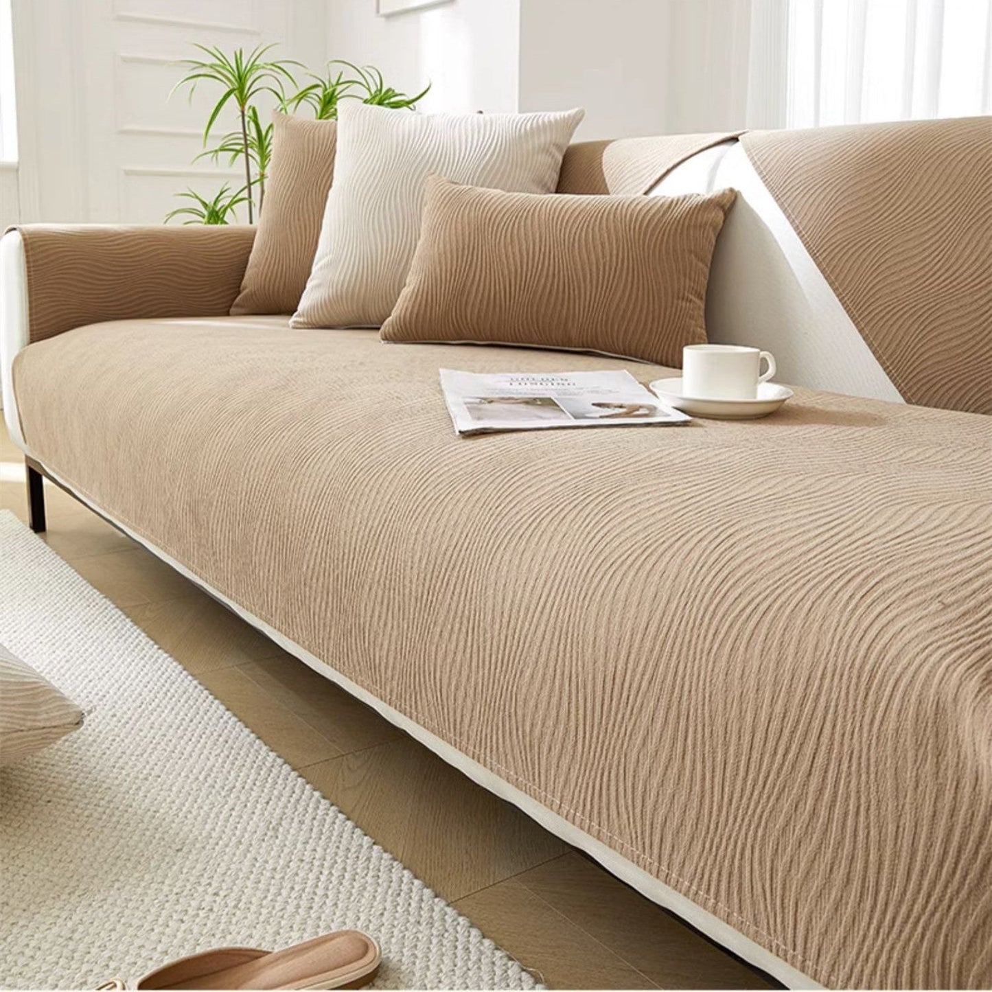 VelourNest™ - Chenille Sofaüberwurf - Moderner Stil - Rutschfester Sofaschutz