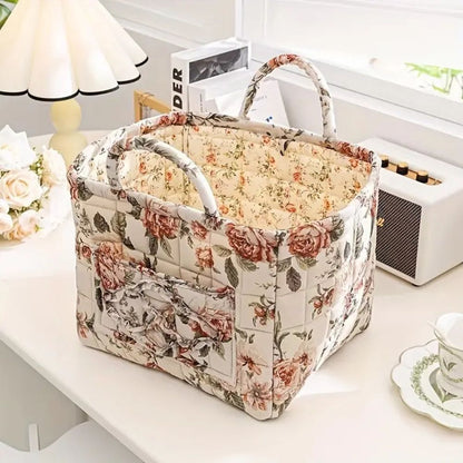 FloralNest™ - Aufbewahrungskorb Stoff - Floral Stil - Dekorative Organisation