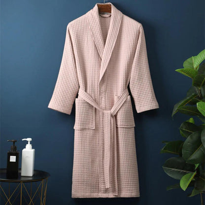WaffleLuxe™ - Bademantel V-Ausschnitt - Waffelstruktur - Komfortabler Morgenmantel