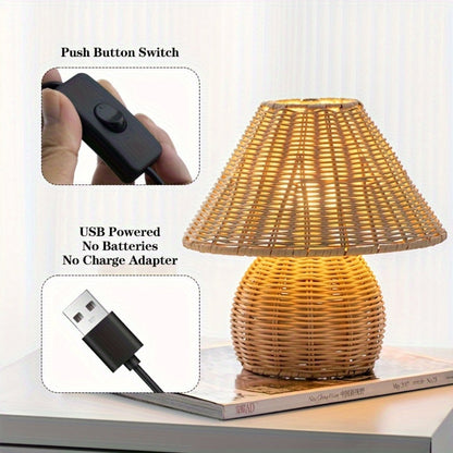 RattanGlow™ - Tischlampe Rattan - Boho Stil - Warmes Ambiente