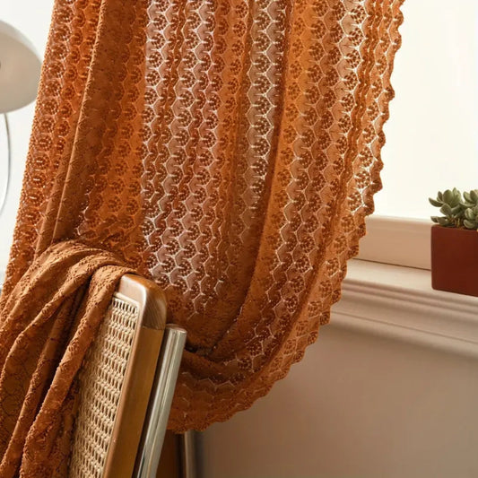 AmberLoom™ - Häkelvorhang Lichtdurchlässig - Boho Stil - Warme Fensterdekoration