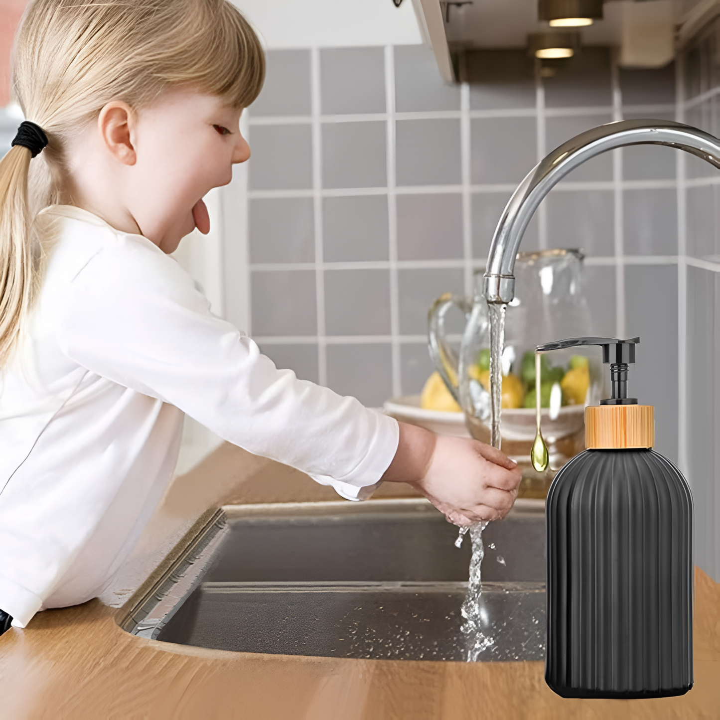 BambooFlow™ - Seifenspender mit Bambus - Modernes Design - Badezimmer Zubehör