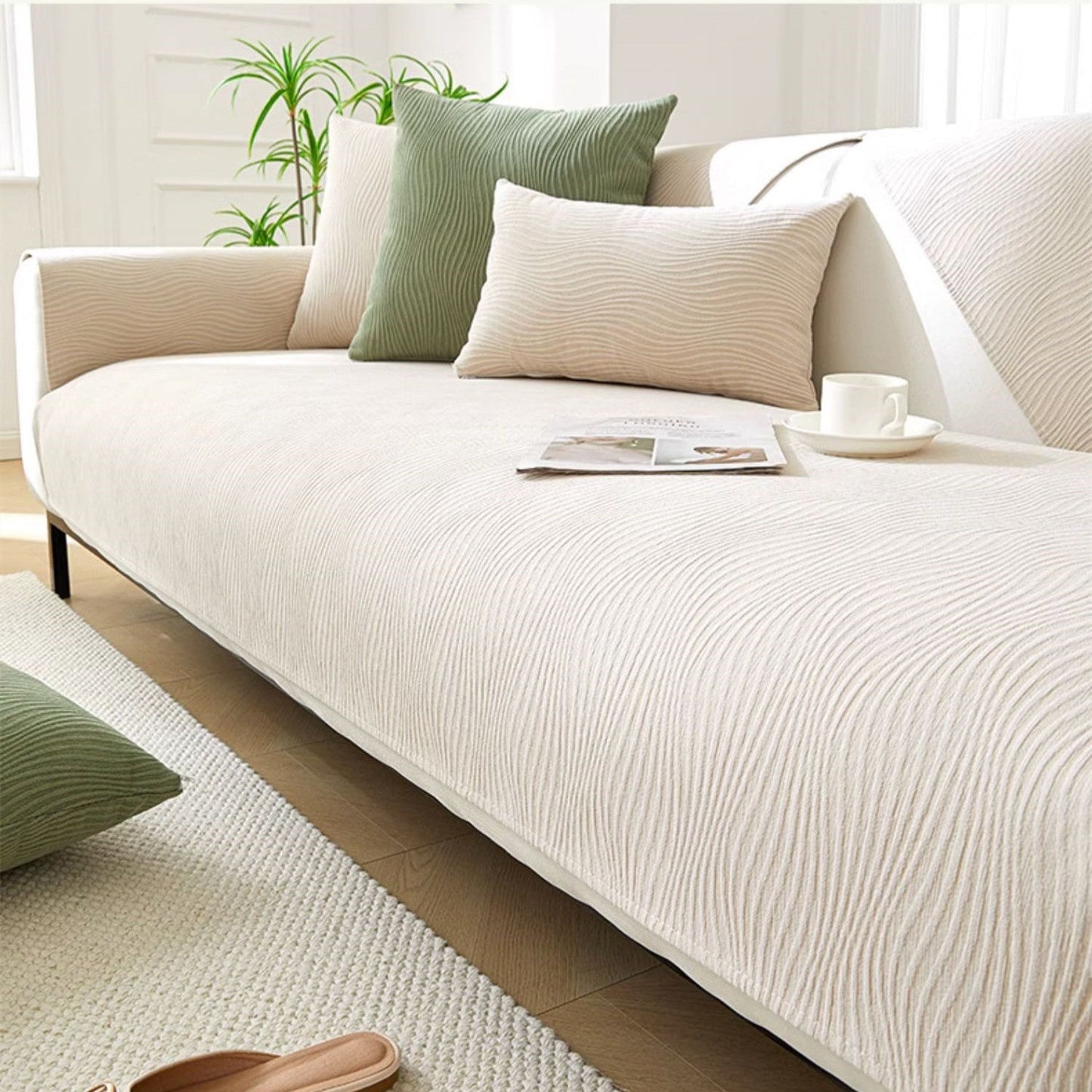VelourNest™ - Chenille Sofaüberwurf - Moderner Stil - Rutschfester Sofaschutz
