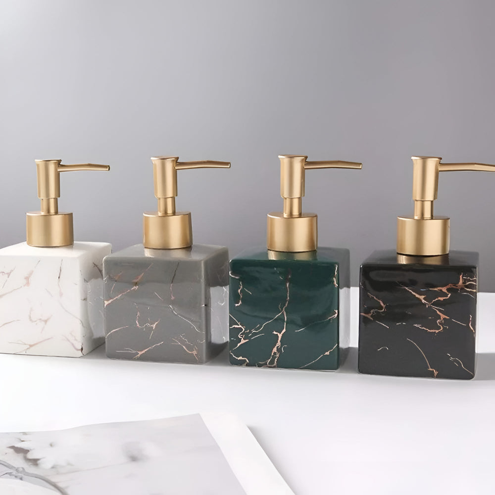 MarbleAura™ - Keramik Seifenspender - Marmor Stil - Elegantes Badezimmer Zubehör
