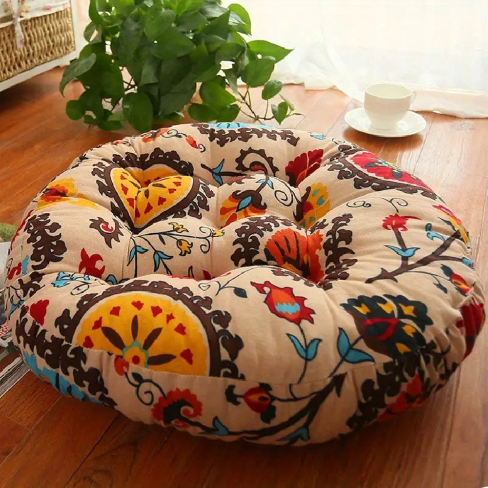 BohoRoundNest™ - Sitzkissen Rund - Boho Stil - Bequeme Bodensitzung
