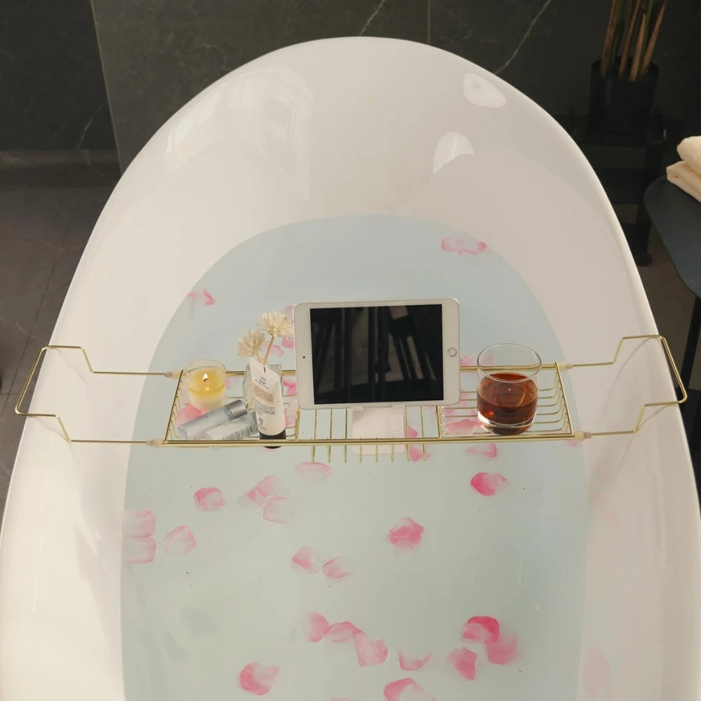 BathSpan™ - Edelstahl Badewannenablage - Verstellbares Design - Badewannen Tablett