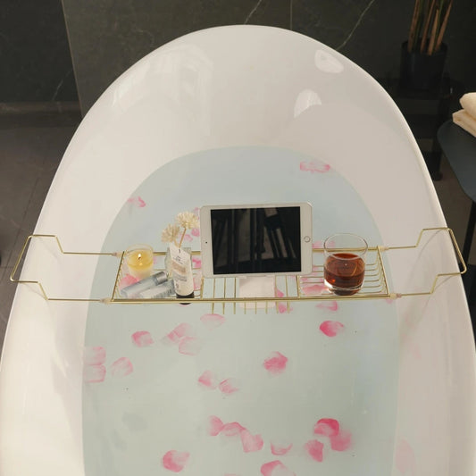 BathSpan™ - Edelstahl Badewannenablage - Verstellbares Design - Badewannen Tablett