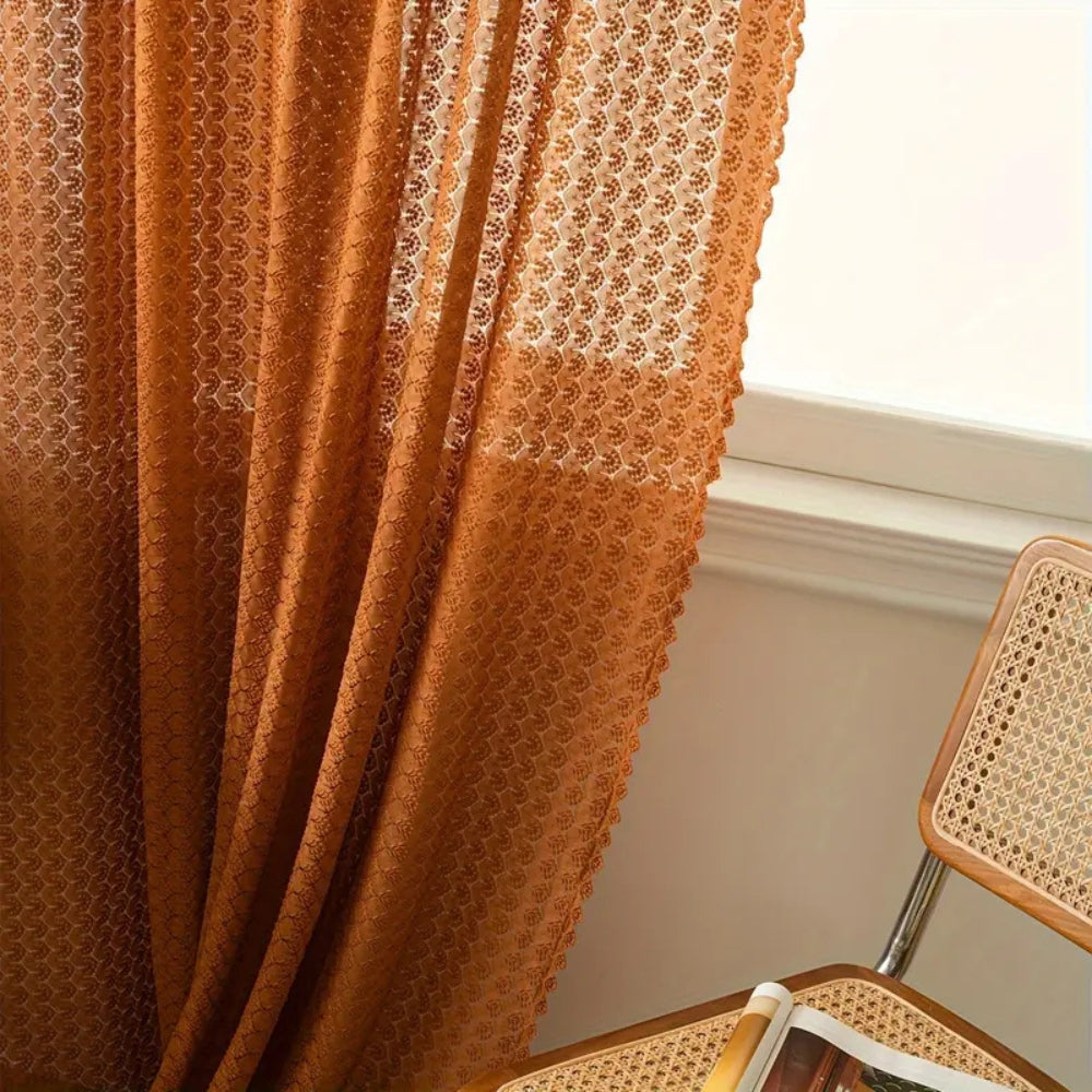 AmberLoom™ - Häkelvorhang Lichtdurchlässig - Boho Stil - Warme Fensterdekoration