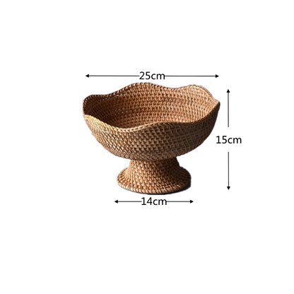 RattanHarvest™ - Obstkorb Rattan - Handgewebter Stil - Natürliche Aufbewahrung