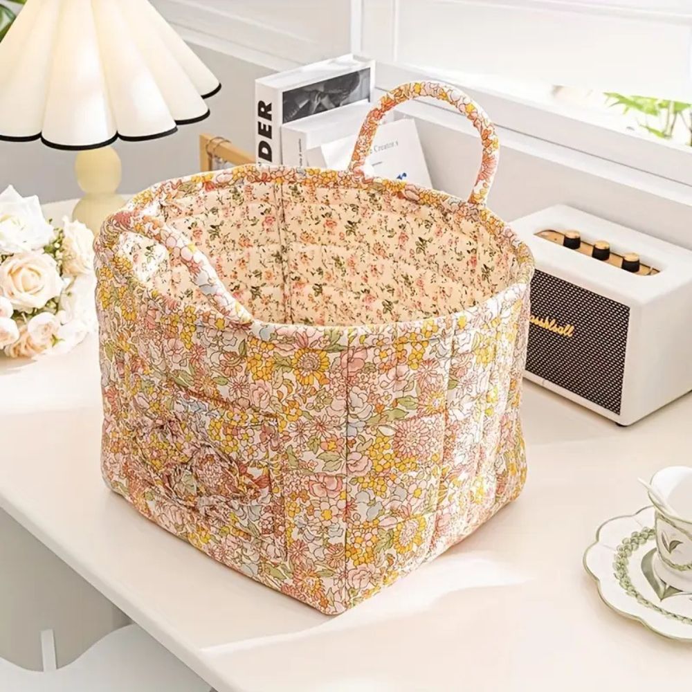 FloralNest™ - Aufbewahrungskorb Stoff - Floral Stil - Dekorative Organisation