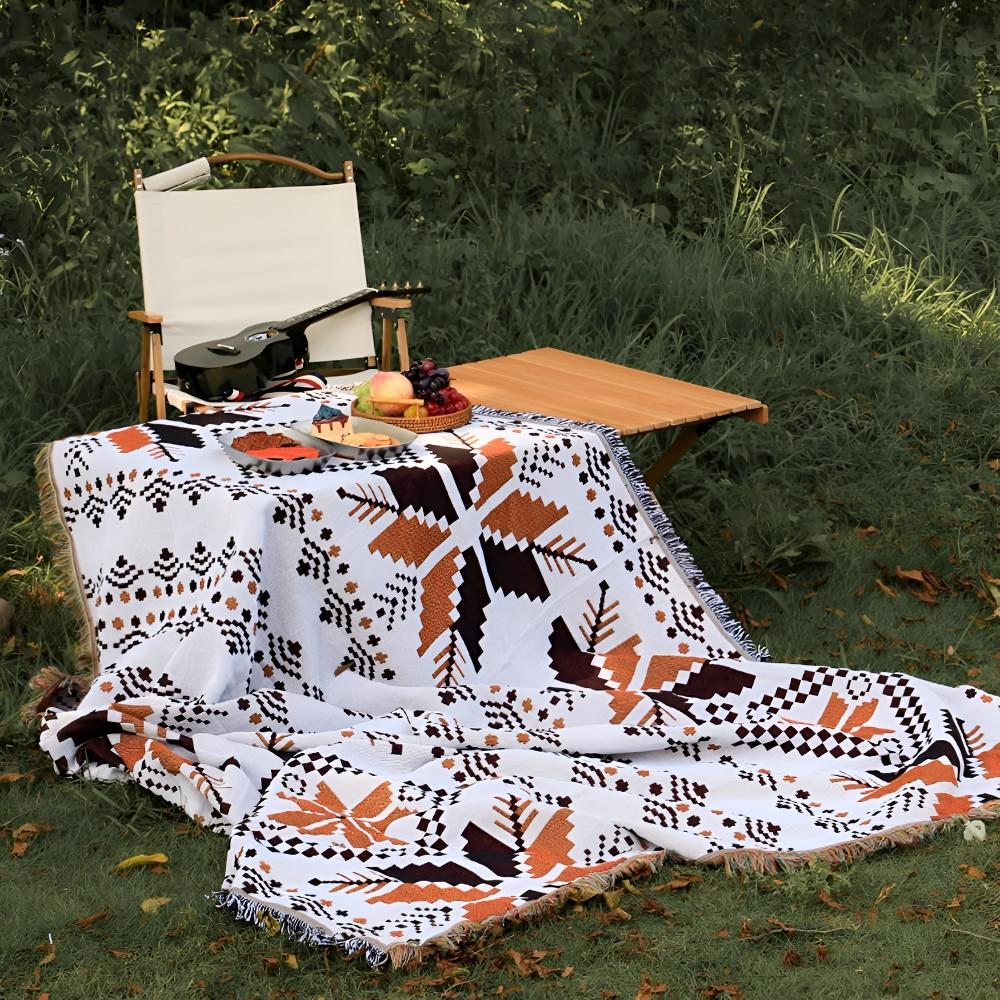 MoroccoLounge™ – Boho Picknickdecke Marokkanisches Muster Outdoor – Boho Picknick Decke