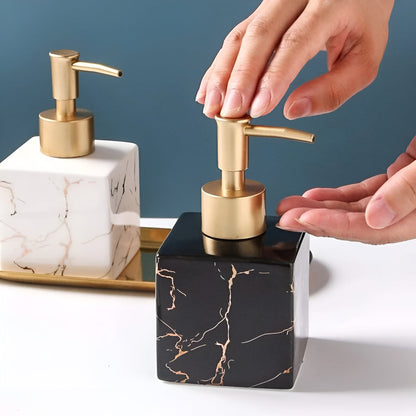 MarbleAura™ - Keramik Seifenspender - Marmor Stil - Elegantes Badezimmer Zubehör