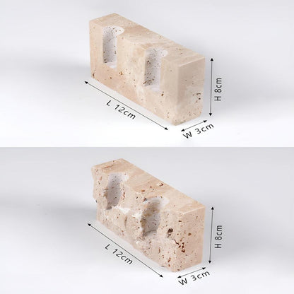 StoneGlow™ - Travertin Kerzenhalter - Minimalistischer Stil - Für 2 Stabkerzen